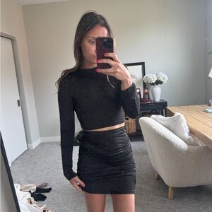 Two piece black skirt set